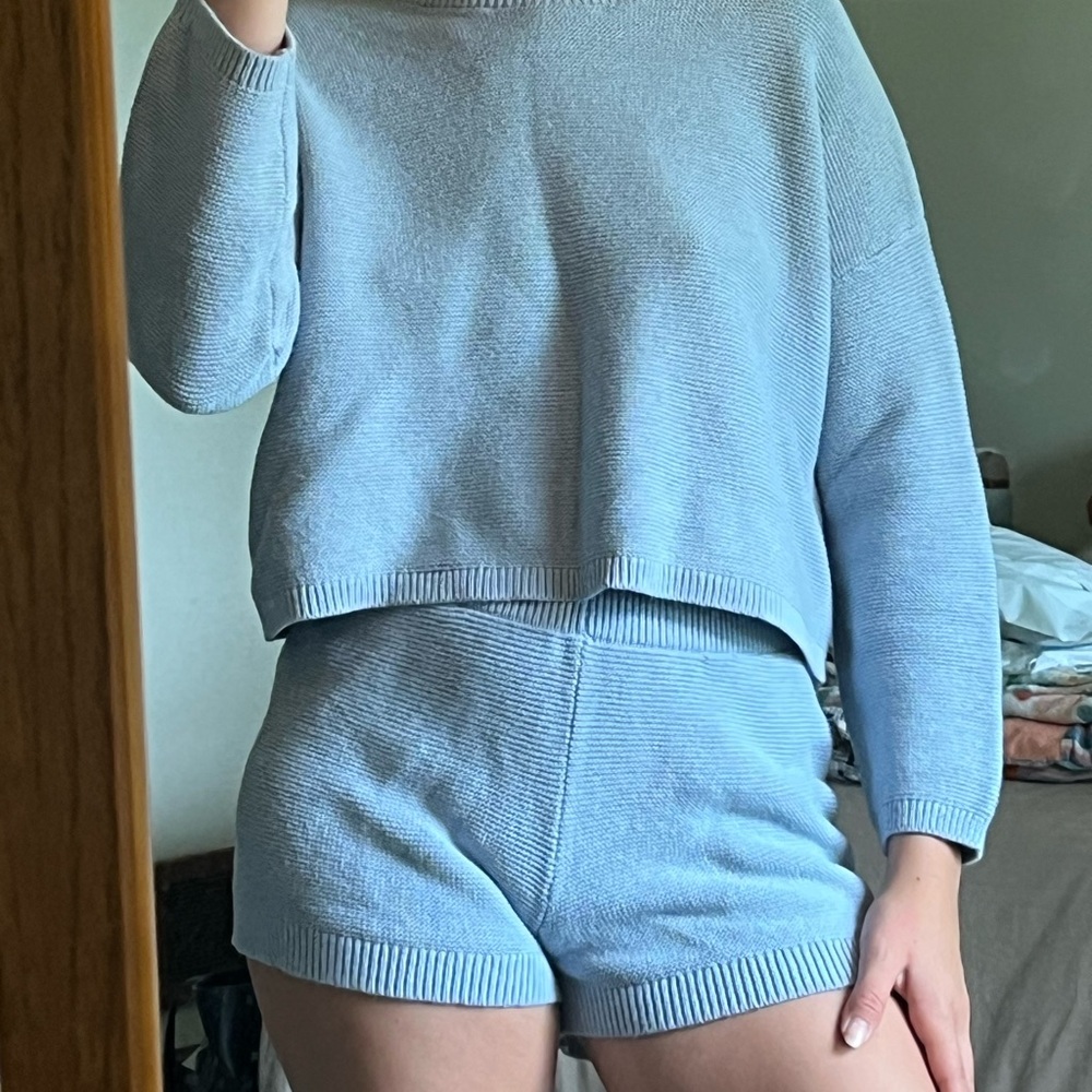 Moon & Madison Sky Blue Knit Top